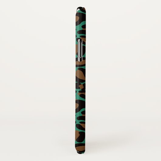 Coques Case-Mate iPhone Motif Jaguar Imprimer Vert Brown Nom personnalisé (Dos/Droite)