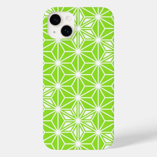 Coques Case-Mate iPhone Motif japonais Asanoha - vert citron clair (Verso)