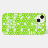Coques Case-Mate iPhone Motif japonais Asanoha - vert citron clair (Verso (horizontal))