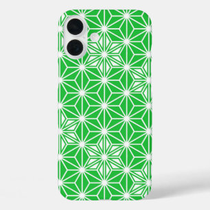 iPhone 16 Plus Case Motif japonais Asanoha - vert jade