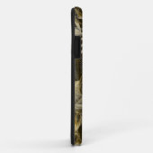 Coques Case-Mate iPhone Motif jaune-brun fleuri à l'aquarelle. (Dos/Droite)