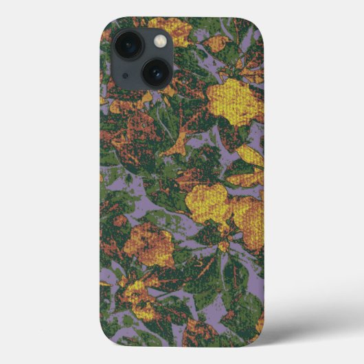 Coques Case-Mate iPhone Motif jaune de camouflage de fleur (Verso)