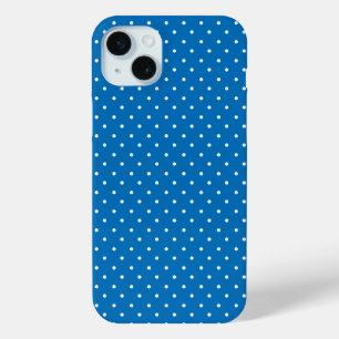 Coque iPhone 15 Mini Motif jaune moutarde à pois blancs Dessous de plat