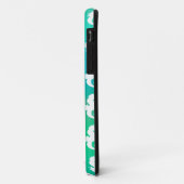 Coques Case-Mate iPhone Motif joli hippocampe sur bleu vert (Dos/Gauche)