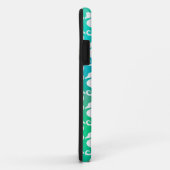 Coques Case-Mate iPhone Motif joli hippocampe sur bleu vert (Dos/Droite)