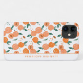 Coques Case-Mate iPhone Motif joli pêche d'été | Monogramme (Dos (Horizontal))