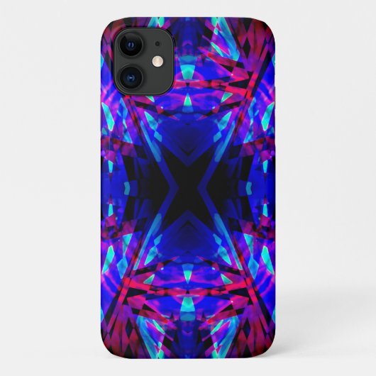 Coques Case-Mate iPhone Motif kaléidoscope bleu et rouge (Dos)