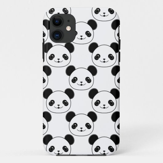 Coques Case-Mate iPhone Motif Kawaii Panda En Noir Et Blanc (Dos)