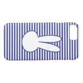 Coques Case-Mate iPhone Motif lapin blanc et rayures bleues (Dos (Horizontal))