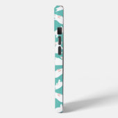 Coques Case-Mate iPhone Motif lapin mou sur Monogramme Turquoise (Verso / Gauche)