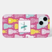 Coques Case-Mate iPhone Motif lapin rose (Verso (horizontal))