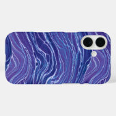 Coques Case-Mate iPhone Motif Lavender Blue Abstrait Waves (Verso (horizontal))