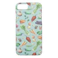 Motif Légumes et épices aquarelle