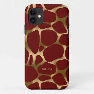 Case-Mate iPhone Case Motif léopard abstrait or sur rouge