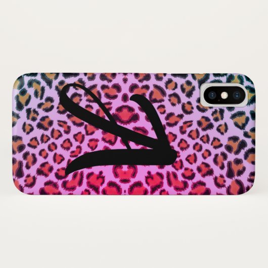 Coques Case-Mate iPhone Motif léopard cheetah rose -monogrammed (Dos (Horizontal))