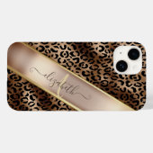 Coques Case-Mate iPhone Motif Léopard Chic Bronze Noir Monogramme (Verso (horizontal))
