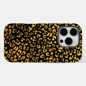 Coques Case-Mate iPhone Motif Leopard métal or sur noir (Verso (horizontal))