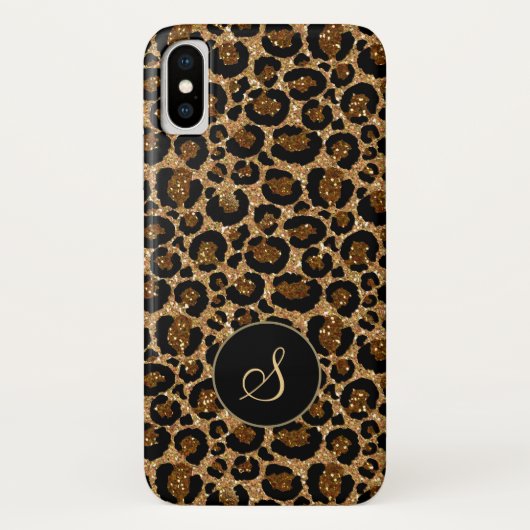 Coques Case-Mate iPhone motif léopard moderne avec parties scintillant (Dos)