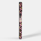 Coques Case-Mate iPhone Motif léopard Monogramme Or rose Noir (Verso / Droite)