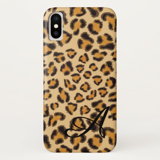 Coques Case-Mate iPhone Motif léopard -monogrammed (Dos)