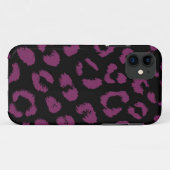Coques Case-Mate iPhone Motif léopard noir et violet (Dos (Horizontal))