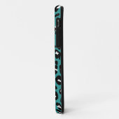 Coques Case-Mate iPhone Motif Léopard noir Turquoise monogramme (Dos/Gauche)