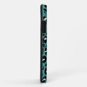 Coques Case-Mate iPhone Motif Léopard noir Turquoise monogramme (Dos/Droite)