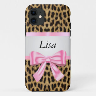 Case-Mate iPhone Case Motif léopard personnalisé Pink Bow