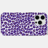Coques Case-Mate iPhone Motif léopard pourpre et or (Verso (horizontal))