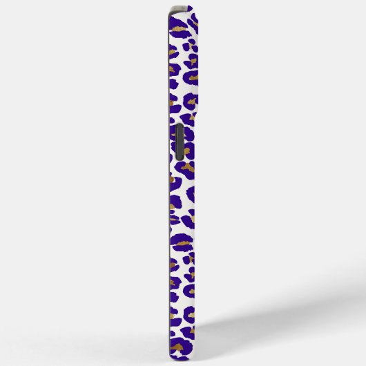 Coques Case-Mate iPhone Motif léopard pourpre et or (Verso / Droite)