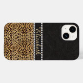 Coques Case-Mate iPhone Motif Léopard Strass Diamants Monogramme (Verso (horizontal))