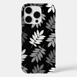Coques iPhone 16 Pro Motif Lg Feuille Aînée Noir Blanc Gris