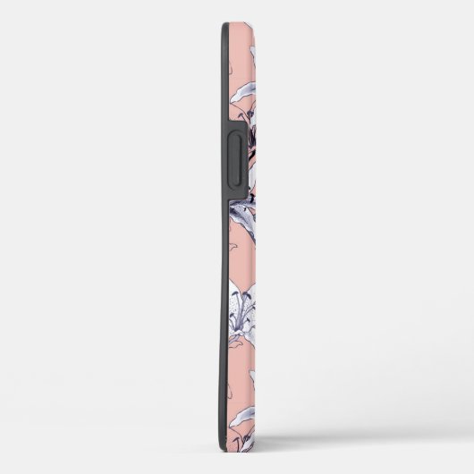 Coques Case-Mate iPhone Motif Lillies rose et blanc (Verso / Droite)