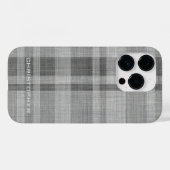 Coques Case-Mate iPhone Motif Lin Moderne Plaid Nom personnalisé (Verso (horizontal))