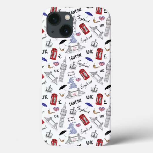 Coques Case-Mate iPhone Motif London City Doodles (Verso)