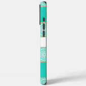 Coques Case-Mate iPhone Motif Mandala à rayures turquoise (Verso / Gauche)
