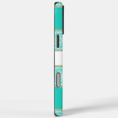 Coques Case-Mate iPhone Motif Mandala à rayures turquoise (Verso / Droite)