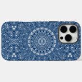 Coques Case-Mate iPhone Motif Mandala Bleu Indigo (Verso (horizontal))