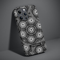 Motif Mandala Moderne Noir Blanc Élégant Nom