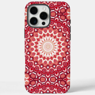 Coques iPhone 16 Pro Max Motif Mandala Rouge en Dégradé Ardente