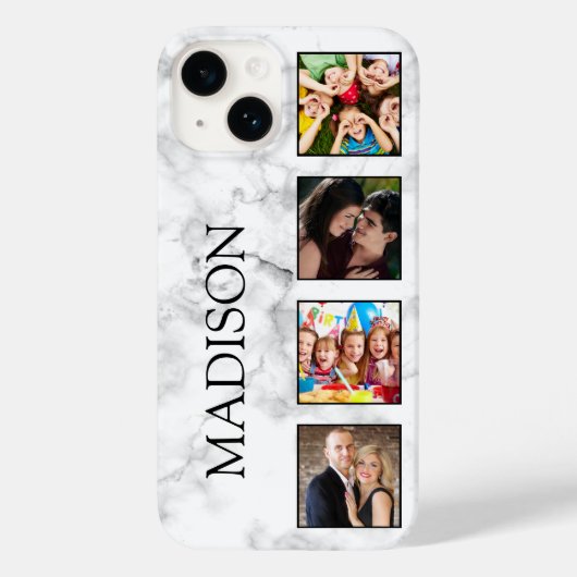 Coques Case-Mate iPhone Motif Marbre blanc en pierre (Verso)