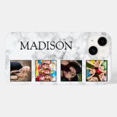 Coques Case-Mate iPhone Motif Marbre blanc en pierre (Verso (horizontal))