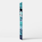 Coques Case-Mate iPhone Motif marbré bleu et sarcelle (Verso / Droite)