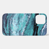 Coques Case-Mate iPhone Motif Marbré Bleu & Turquoise (Verso (horizontal))