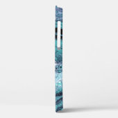 Coques Case-Mate iPhone Motif Marbré Bleu & Turquoise (Verso / Gauche)