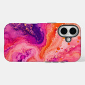Coques Case-Mate iPhone Motif Marbre Rose Orange Violet (Verso (horizontal))
