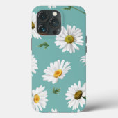 Coques Case-Mate iPhone Motif marguerrier, Arrière - plan Turquoise, (Verso)