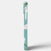 Coques Case-Mate iPhone Motif marguerrier, Arrière - plan Turquoise, Perso (Verso / Gauche)