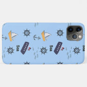 Coques Case-Mate iPhone Motif marin sur fond bleu (Dos (Horizontal))