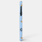 Coques Case-Mate iPhone Motif marin sur fond bleu (Dos/Gauche)